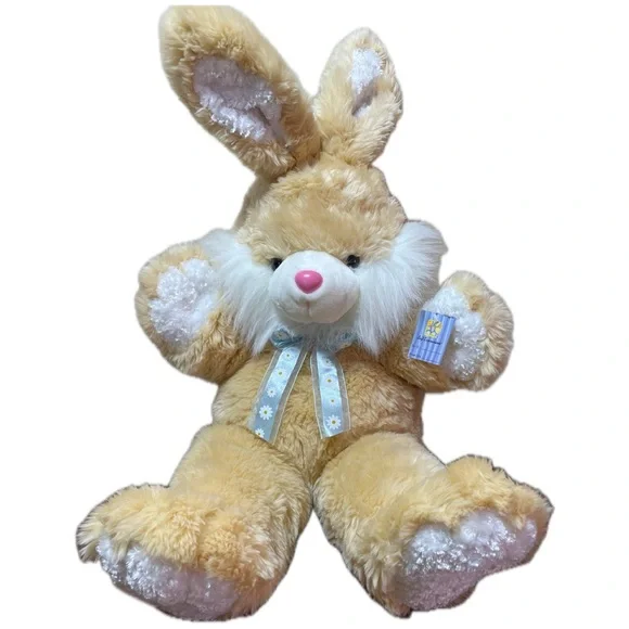 NWT EASTER BUNNY PLUSH TAN 
APROX 24” SITTING TO TOP OF EAR 
APRROX 34” … - Picture 5 of 5